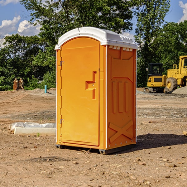 can i customize the exterior of the portable restrooms with my event logo or branding in Harrietstown